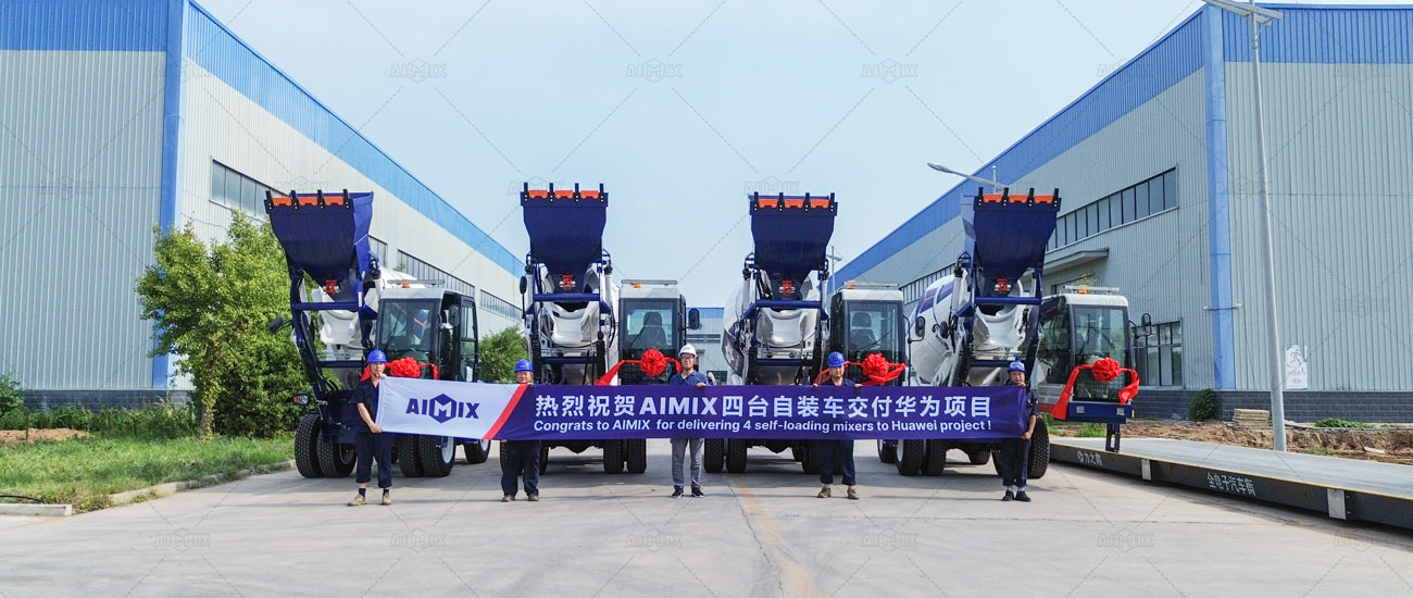 4 Sets Aimix Diesel Concrete Mixers to Huawei Company Projects