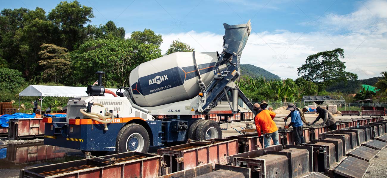 Automatic Diesel Concrete Mixer Machine Working